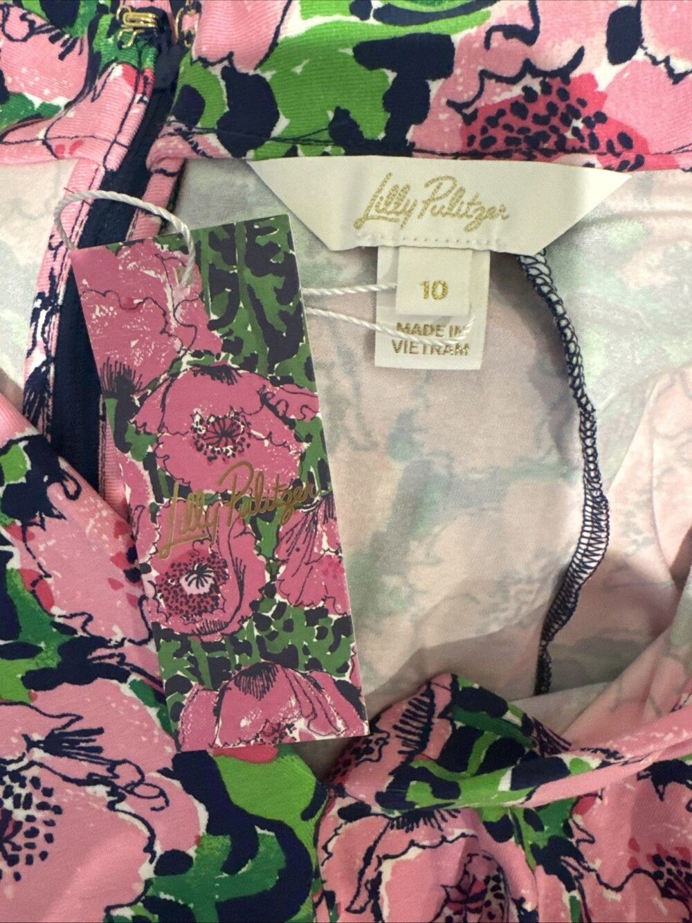 Lilly Pulitzer Wisteria V-Neck Maxi Floral Dress Low Tide Navy Size 10 NWT - Picture 16 of 16